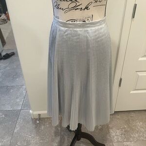 Talbots Shimmering Silver Midi Skirt